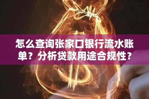 怎么查询张家口银行流水账单？分析贷款用途合规性？